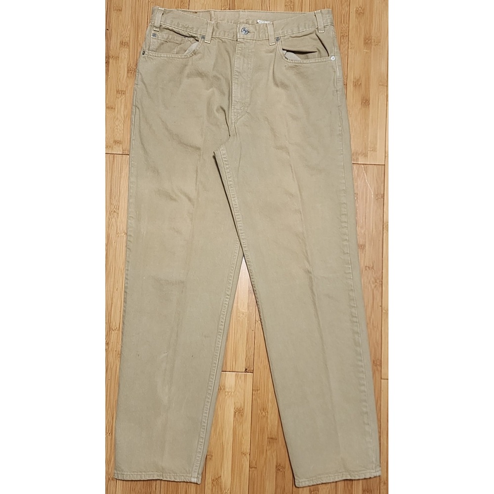 Vintage Levis 550 Jeans Mens 36x32 Beige Denim Relaxed Fit Tapered Leg USA 90s